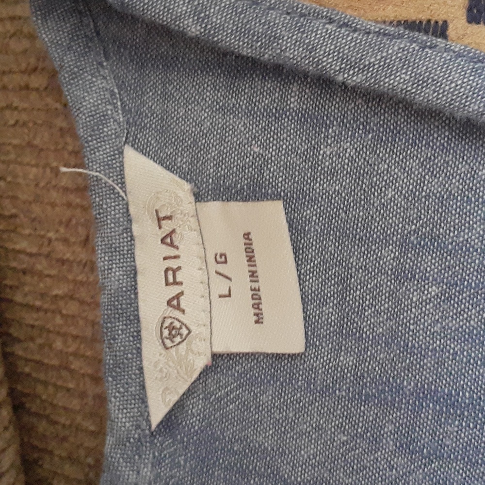 Ariat Blue Denim Dress with Brown Accents - Picture 7 of 8